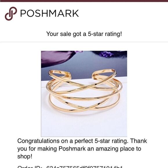 Elegant Gold Open Cuff Bracelet - Picture 9 of 10